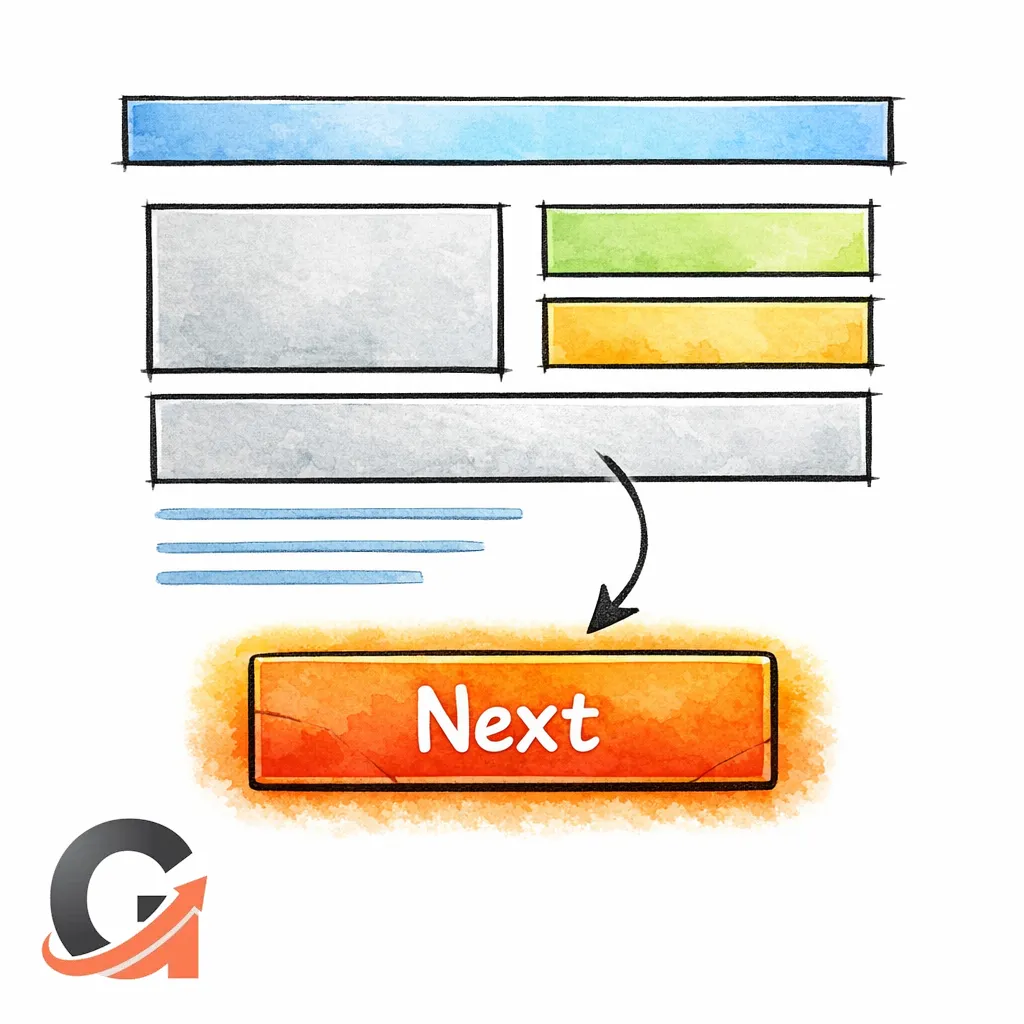 A stained-glass article layout shows a clear next step section guiding readers toward booking.