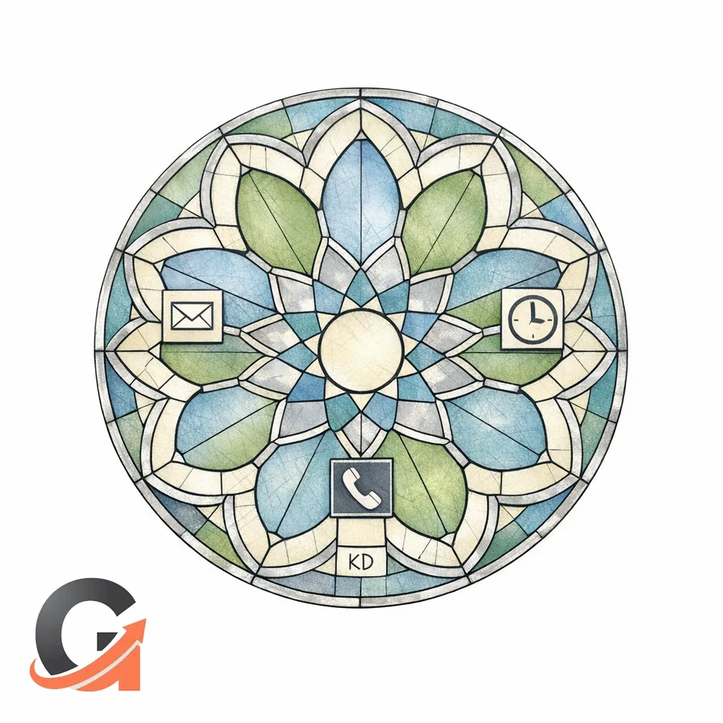 A stained-glass rosette symbolizes structured data as a helpful format layer, not a cheat code.