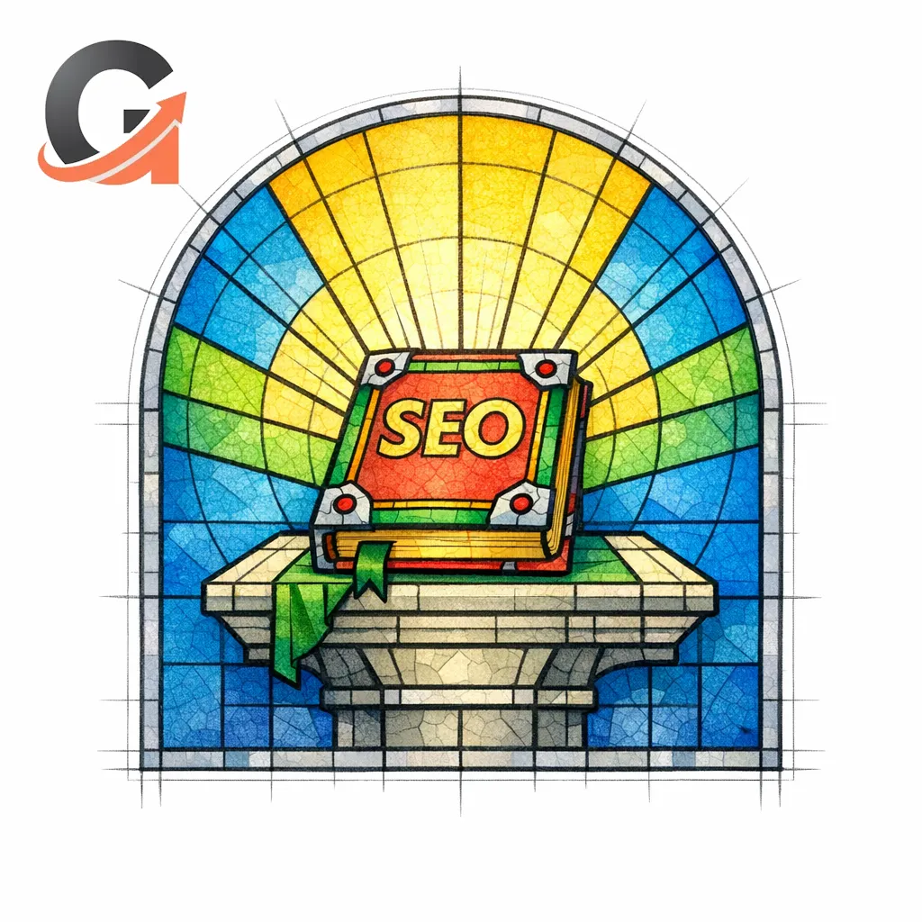 A stained-glass book rests on an altar with a subtle glow, symbolizing a repeatable doctrine for refreshes.