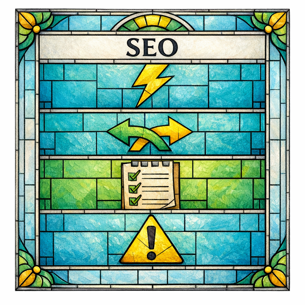 A stained-glass guide page shows workflows, data sync, steps, and gotchas as distinct sections.