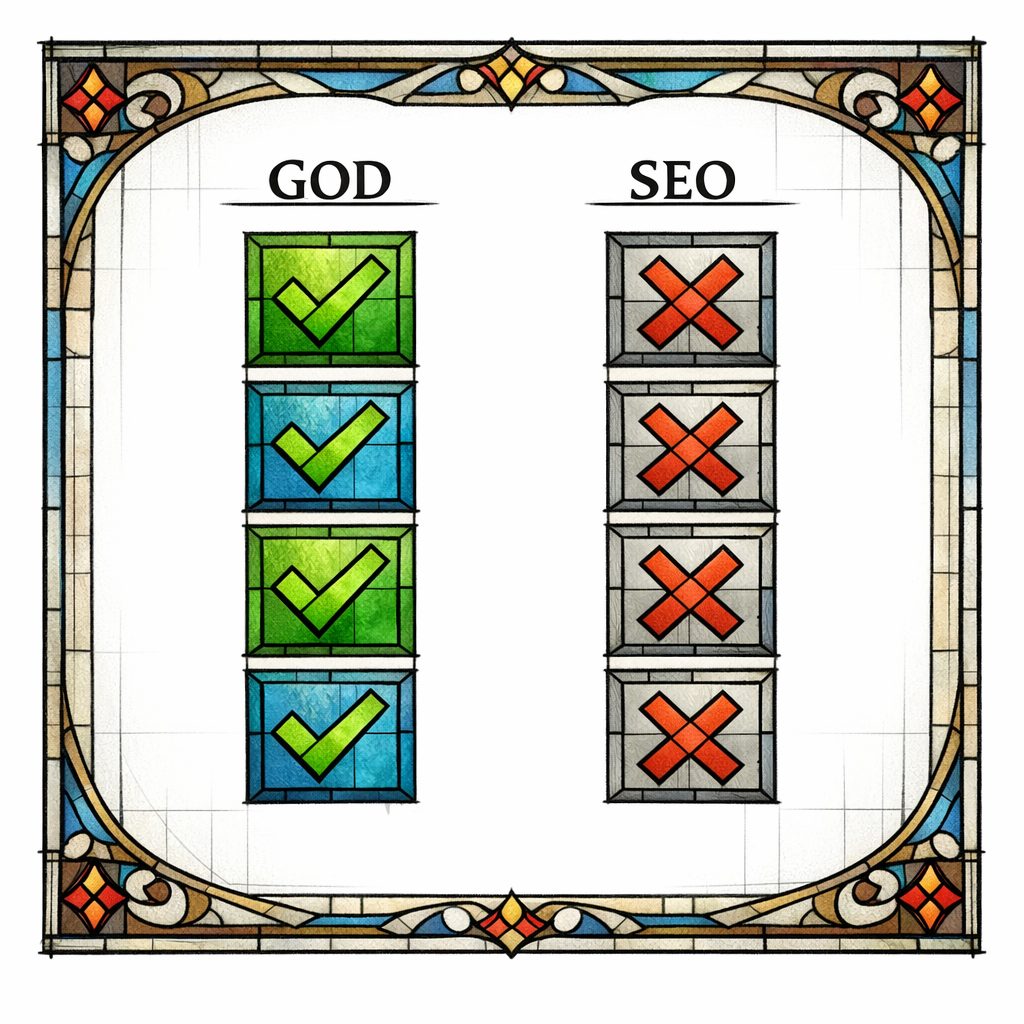 A stained glass checklist shows “you may have a case if” and “not a fit if” split into two calm columns.