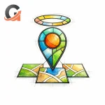 A stained-glass location pin with a halo shows real service areas without fake city-page spam.