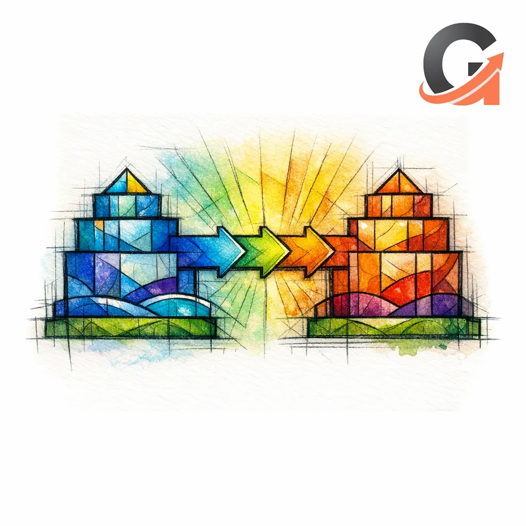 An old site and new site connect across a strong stained-glass bridge of mapped redirects.