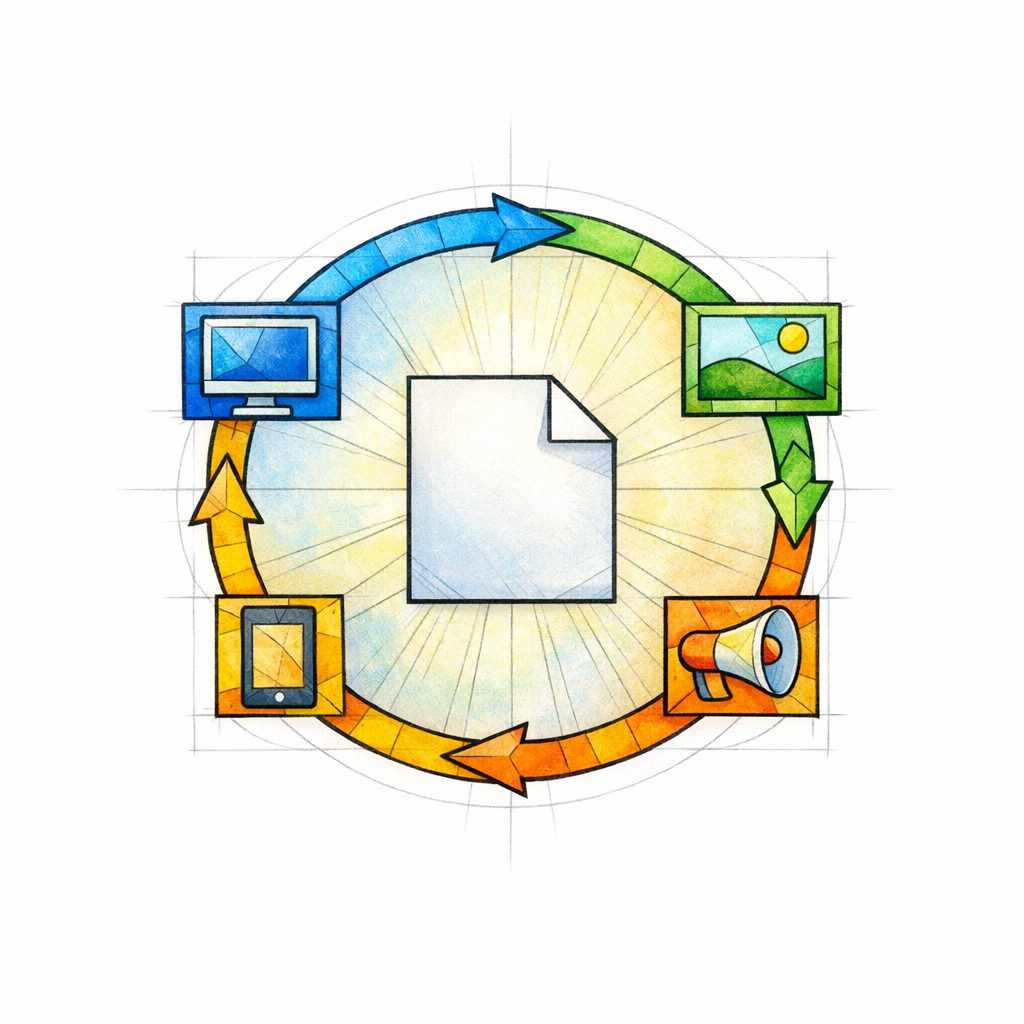 A stained glass clock circles the canonical page before touching the derivative assets.