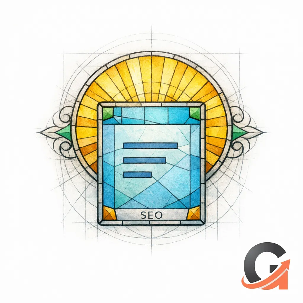 A stained-glass halo frames a short answer block, signaling a direct snippet-first response.