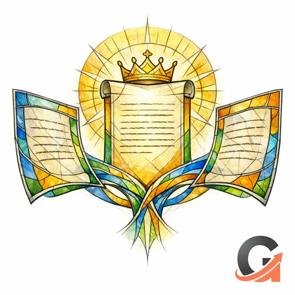 Two near-identical pages merge into one crowned canonical page through a glowing redirect path.