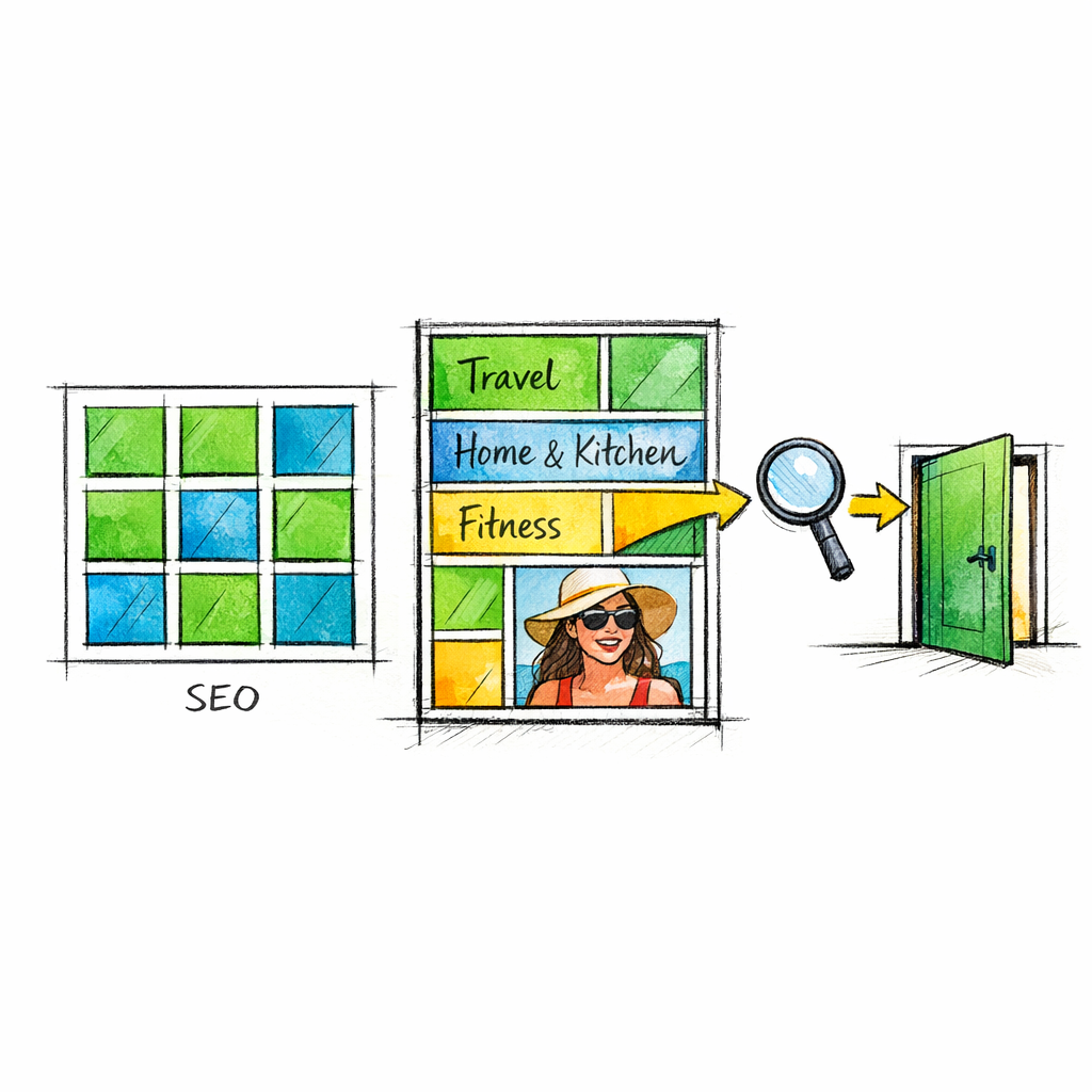 A category grid gains a UGC use-case block and photo proof to improve non-brand discovery.