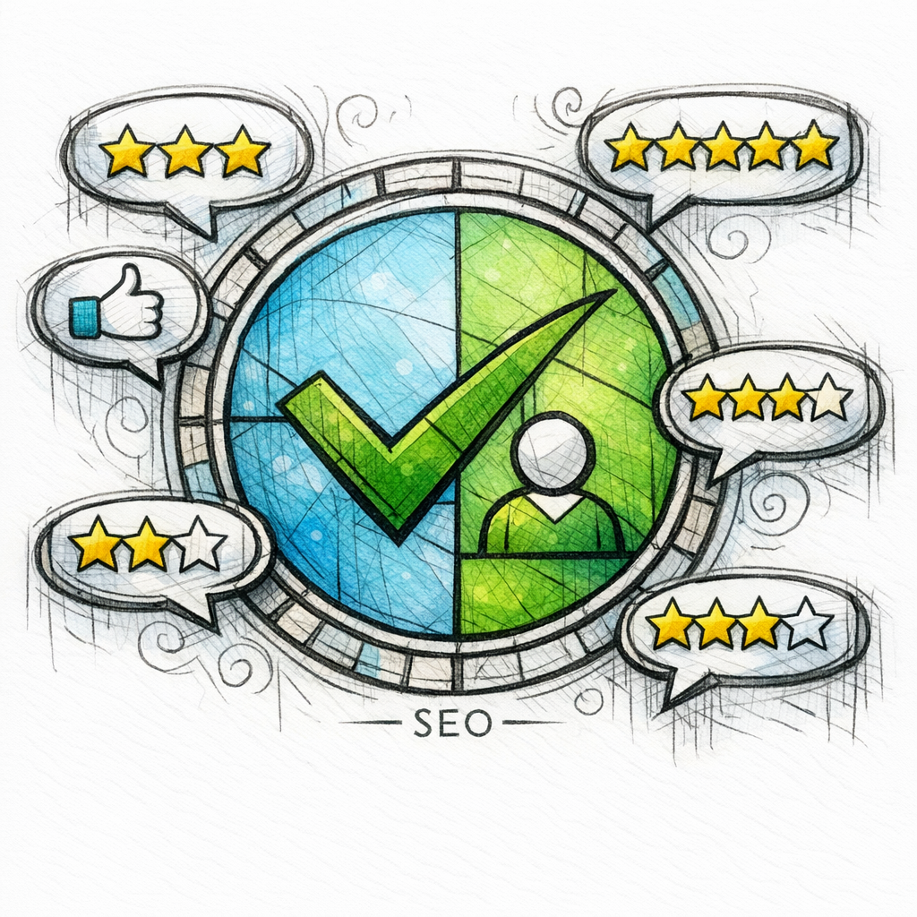 A simple seal marks verified buyers to boost trust signals in a review corpus.